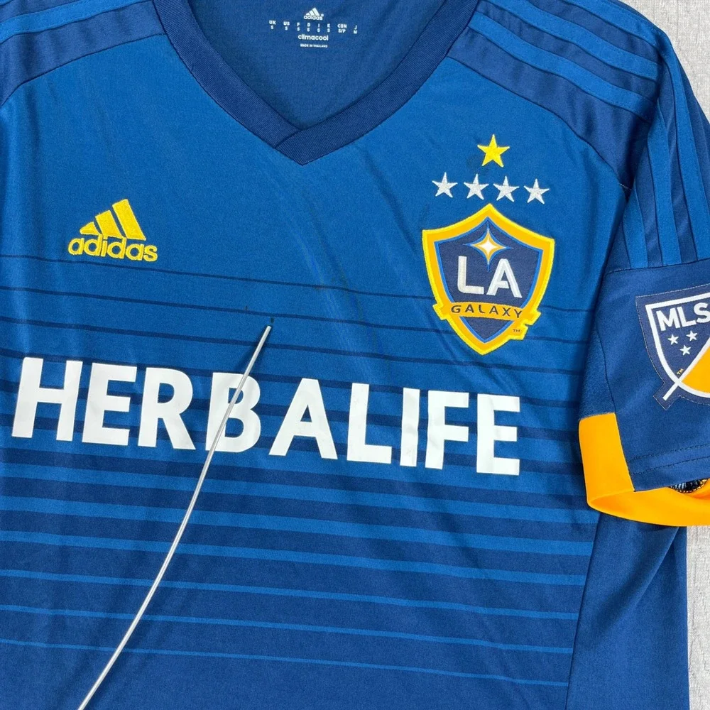 Adidas LA Galaxy Jersey Men Small Blue Herbalife World Cup MLS Soccer Shirt SEAN
